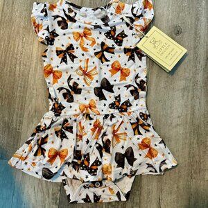 Little Snuggles Bow Print, Bodysuit Dress 18/24